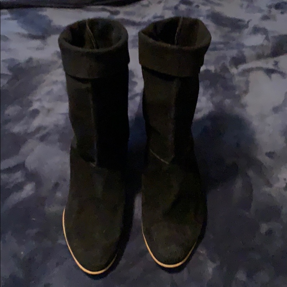 Suede Black Boots